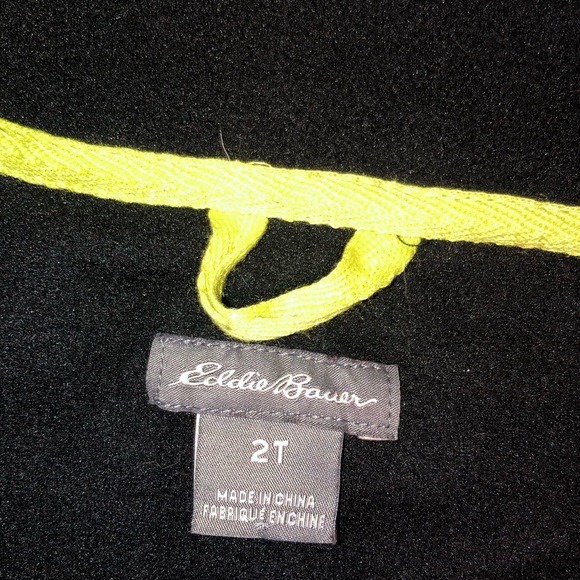 EDDIE BAUER 2T BLACK / GRAY FLEECE ZIPPER SWEATER - Picture 4 of 7